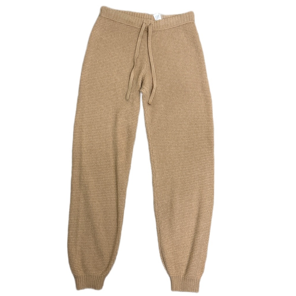 Aerie Cozy Tan Knit Joggers - Picture 2 of 8